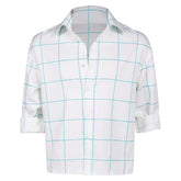 KPop Demon Hunters (2025) Jinu Saja White Grid Check Shirt Outfits Cosplay Costume